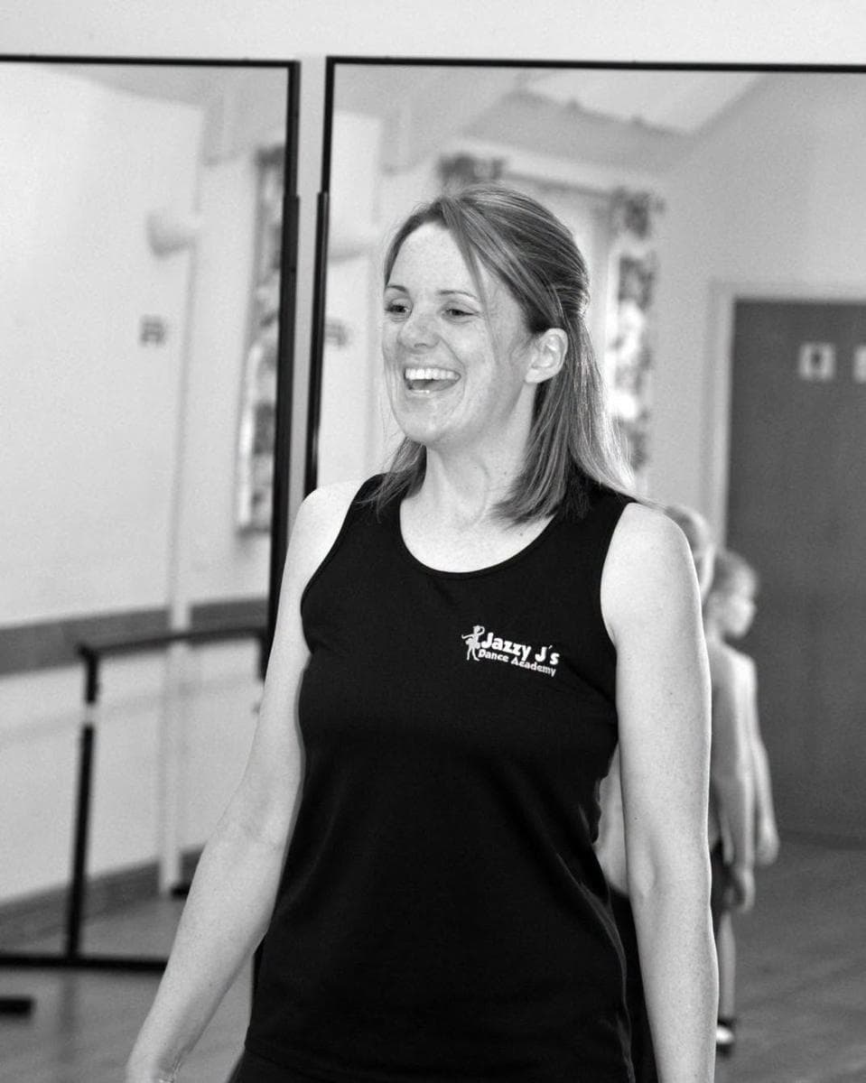 Jess laughing in the studio