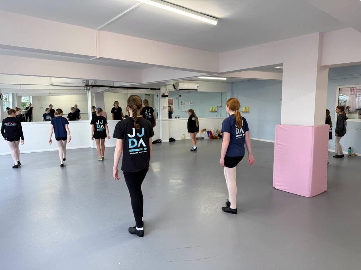 Pupils rehearsing in the bright new studio