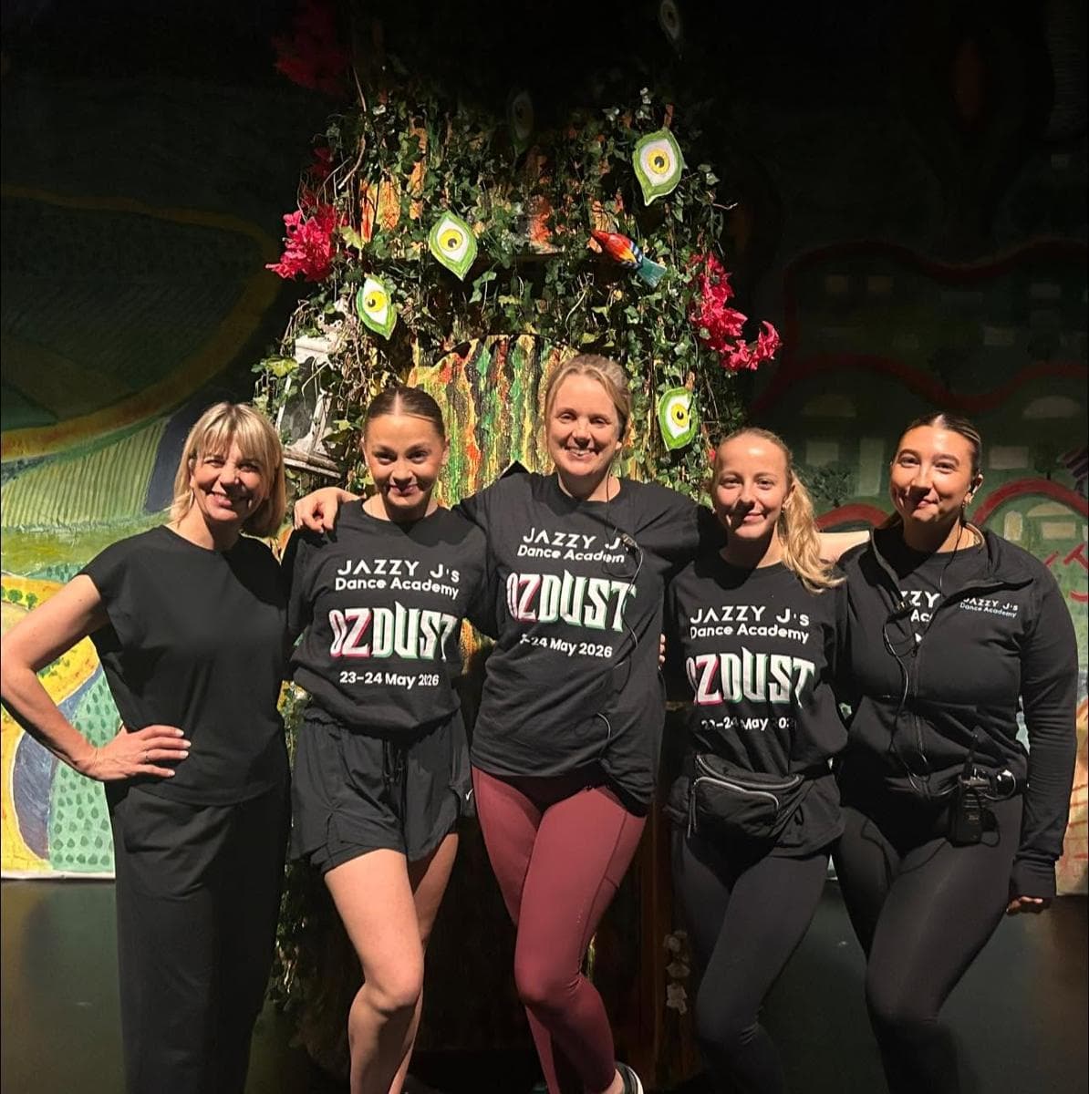 The teaching team in front of the OzDust set