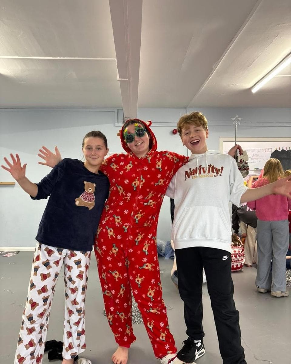 Pupils in Christmas pyjamas