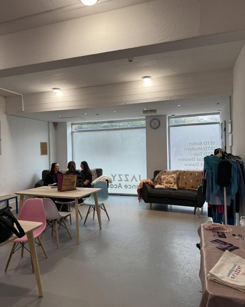 The waiting area with sofas in the new studio