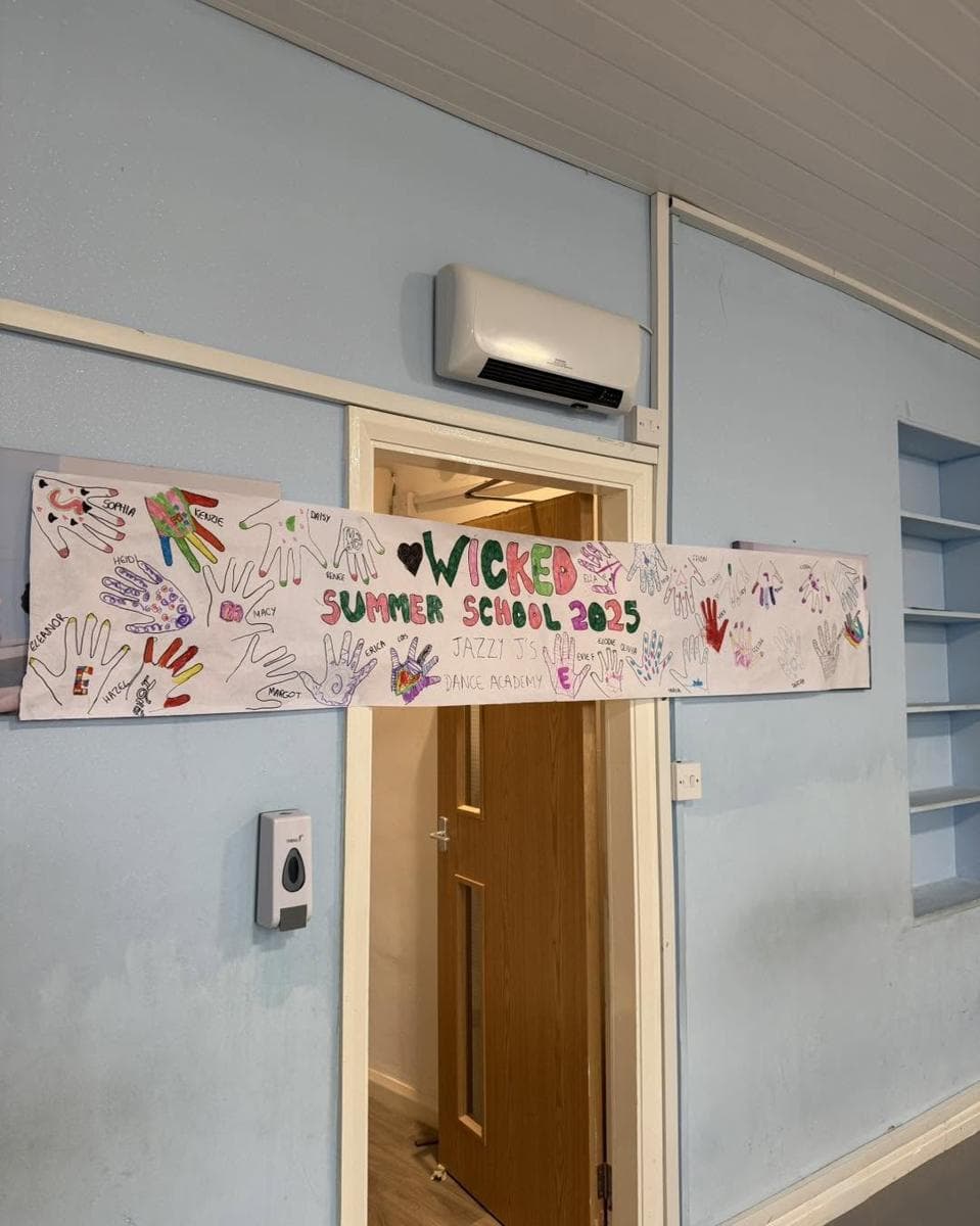 A painted Wicked Summer School banner
